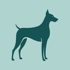 Hunting dog. Cut out silhouette of a Pointer, Labrador, or Foxhound