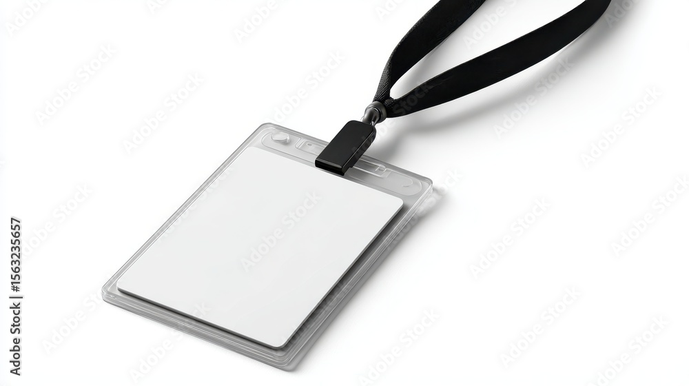 Aufkleber stunning photo of vertical blank badge mockup. concept of identification access security. empty id c