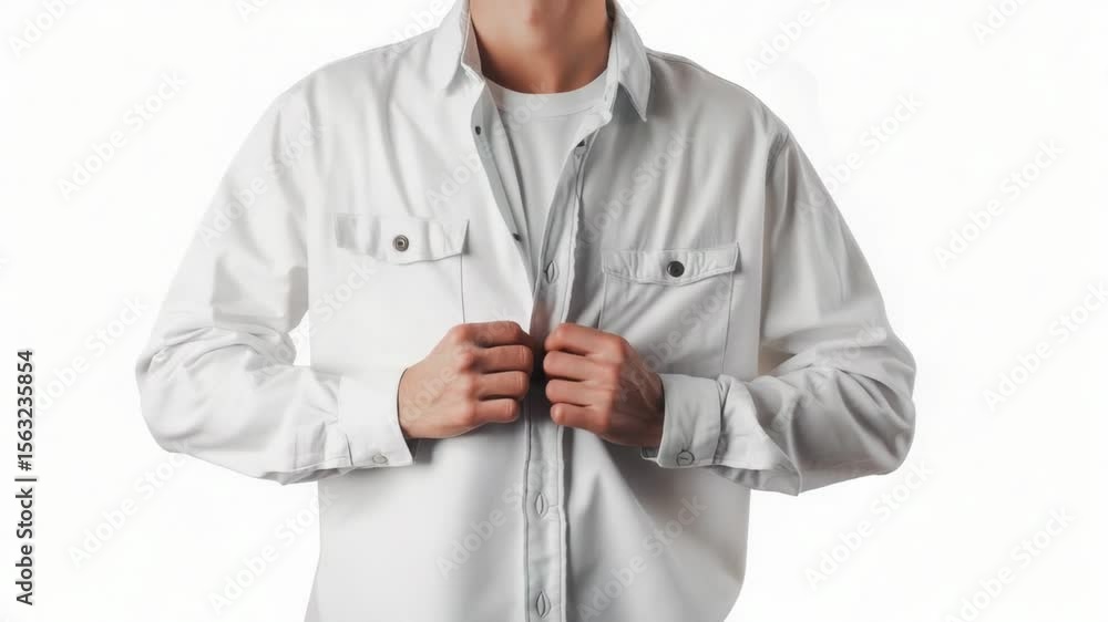 Poster a person dressed in a simple yet elegant outfit, ideal for everyday use or formal occasions