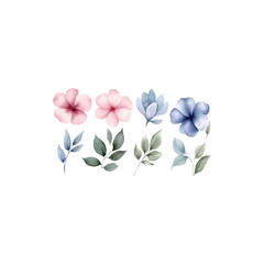 Beautiful bouquet of flowers with vibrant mixed blossoms isolated on white background