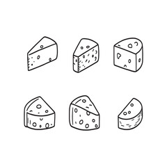 Outline vector of dairy cheese in modern minimal style