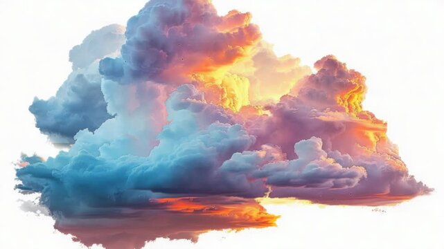 A picture of white clouds floating in a blue sky with no horizon visible