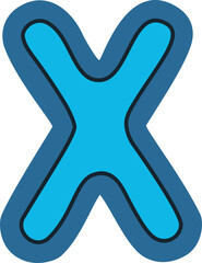 3d letter x cross symbol