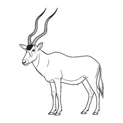 Bold Addax Vector Statement - Striking Addax Lineart for Branding - Impactful Addax Icon - Powerful Vector Lineart of Addax for Marketing

