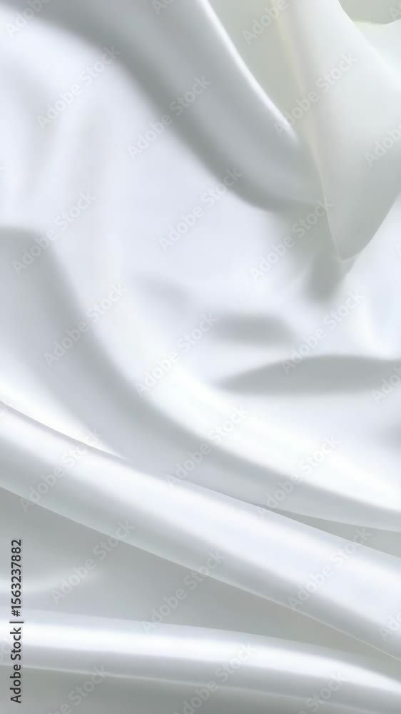 Poster elegant white silk fabric with flowing folds and soft shadows forming a visually appealing abstract 