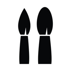 Obraz premium Two paint brushes in silhouette isolated on white background