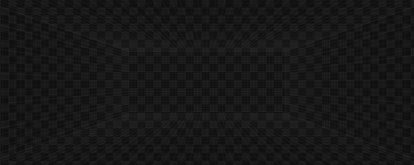 Room projection grid in futuristic 3d style. Outline futuristic grid background, room projection. Wireframe grid template in perspective view. Vector