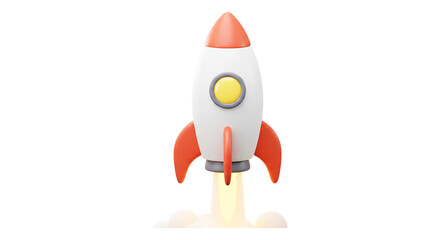 A 3D Render of Rocket Launching: A dynamic 3D rendering showcases a rocket in the process of launch, ascending gracefully.