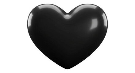 Black Heart: A glossy, heart-shaped object in a monochromatic palette exudes an aura of mystery and sophistication, creating a simple yet poignant symbol of love.