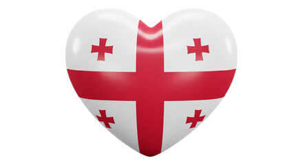 Georgia's Heart: The nation's flag, artfully rendered in the shape of a heart, expressing the love and pride for this unique culture and country.