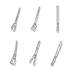 Simple hand saw drawing with minimal line design