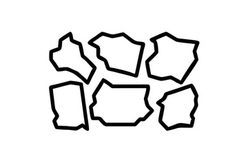 Collection of Torn Paper Note Templates with Perforated Edges and Lined, Blank, and Patterned Designs on a Neutral Background