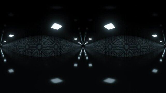 Symmetrical Corridor with Geometric Patterns 360 vr video