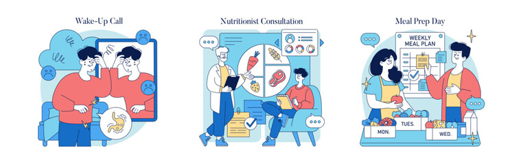 Morning Routine, Diet Consultation, and Meal Preparation