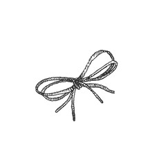 Bow made of twine vector illustration hand drawn with ink and isolated on white background.