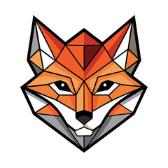 Fototapeta premium Geometric Fox Head – Clean Vector Line Illustration – Minimalist Polygonal Animal Design for Logos, Wildlife Art, Nature Branding, Tattoo Concepts, and Modern Graphic Projects