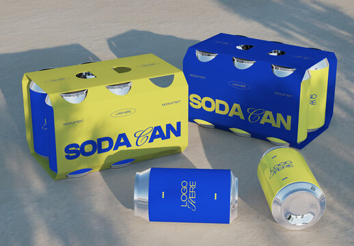 Soda Can Packaging Mockup