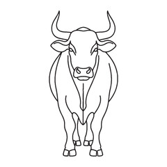 For Educational Content - this Informative Ox Vector - provides clear Ox Lineart for presentations - a helpful Ox Icon - insightful Vector Lineart of Ox for learning.

