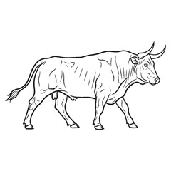 Elevate your projects - with this Expressive Ox Vector - conveying character through vivid Ox Lineart - a unique Ox Icon - dynamic Vector Lineart of Ox illustration.

