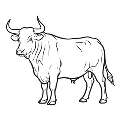 A Powerful Bovine Ox Vector - displaying bold Ox Lineart for impactful statements - an imposing Ox Icon - truly remarkable Vector Lineart of Ox.


