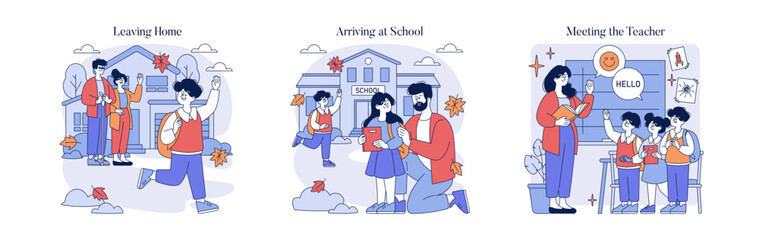 Morning School Routine: Leaving Home and Meeting Teacher