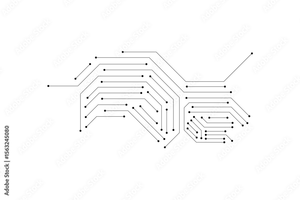 Poster vector : electronic circuit with gray grid on white background.