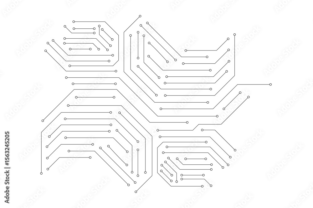 Poster vector : electronic circuit with gray grid on white background.