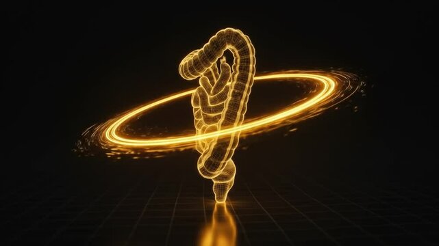 Digital illustration of the human digestive system