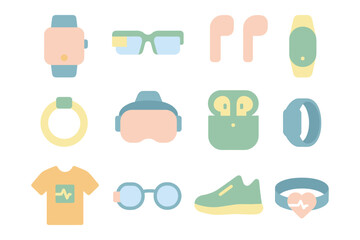 Wearable technology essentials: flat vector illustration for digital design