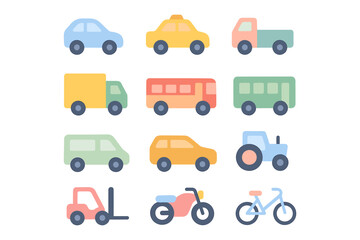 Transportation vehicles vector illustration for graphic design in flat style