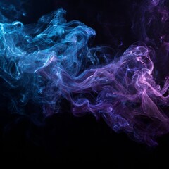 Obraz premium Colorful Swirling Smoke on Black Background with Abstract Patterns
