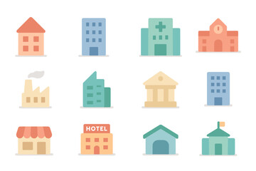 City building collection vector illustration for urban design projects