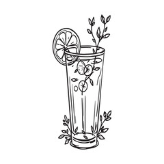 Spring Spritz Soiree' clear vision Simple line art on white background