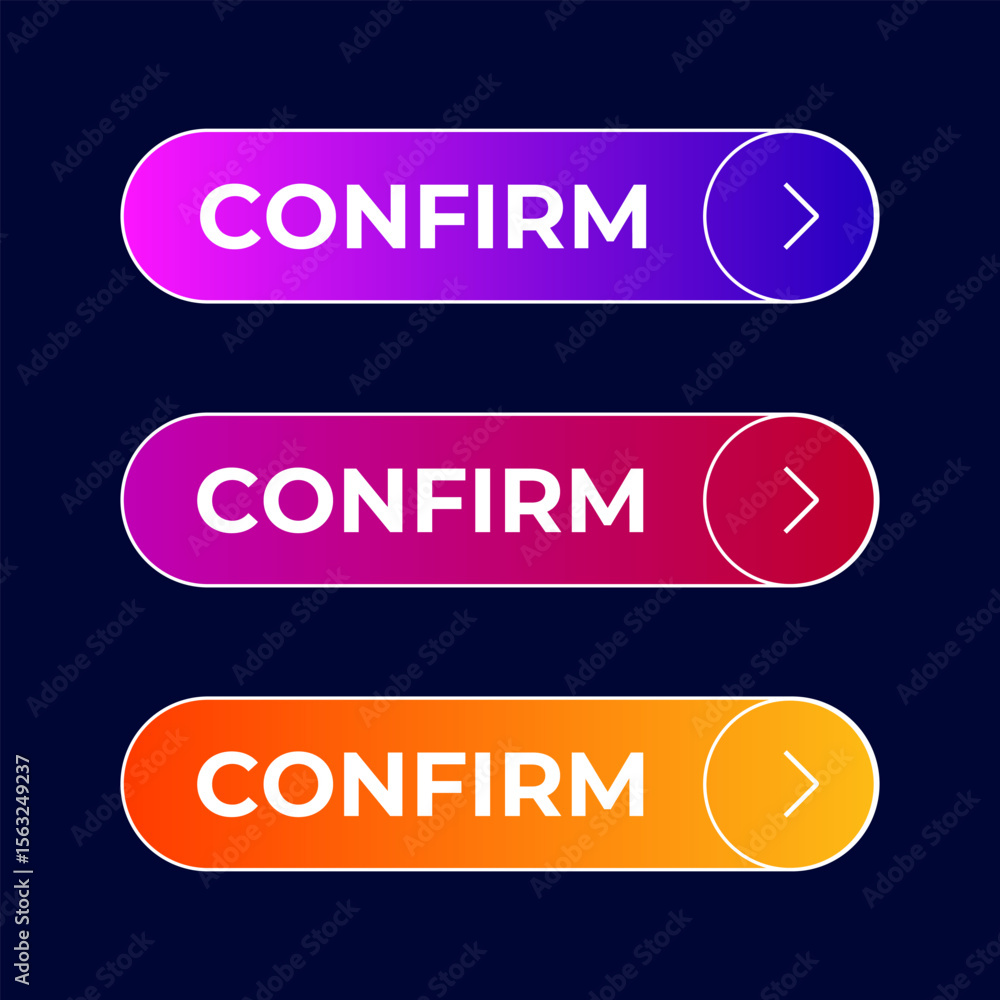 Fototapete button confirm gradient set vector vector set gradient button