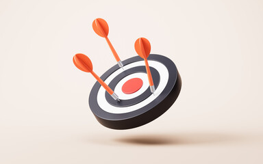 Target center and arrow with business target concept, 3d rendering.