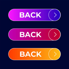 Obraz premium button Back gradient set vector Vector set gradient button