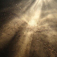 Obraz premium Ethereal Light Rays Shining Through Water Bubbles in Underwater Scene