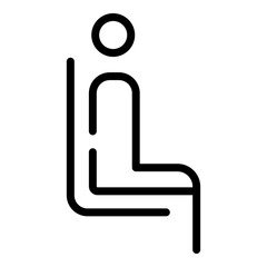 Airline Seat Recline Normal Line Icon