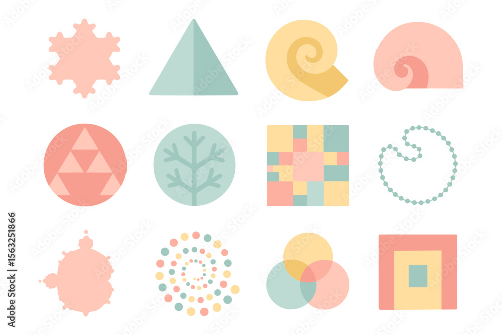 Poster geometric patterns vector illustration: abstract shapes collection for modern design in flat style