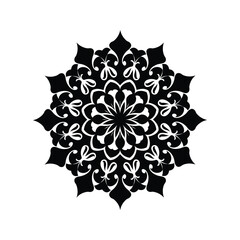 Black and White Mandala Design Intricate Floral Ornament Circular Pattern Symmetrical Art