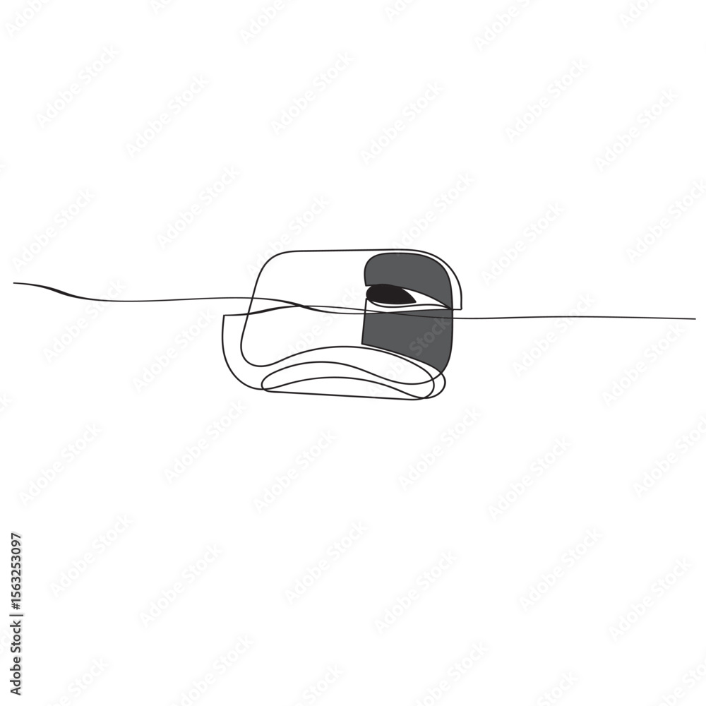 Fototapete Computer mouse icon line continuous drawing vector. One line Computer mouse device icon vector background. Mouse cursor to PC icon. Continuous outline of a Mouse computer device icon.