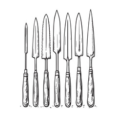 Vintage Style Chisel Line Art For Designers