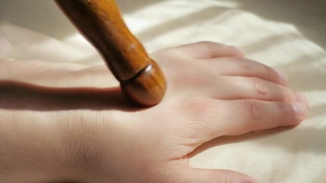 Wooden Massager Spa Stick video. Ai generated.