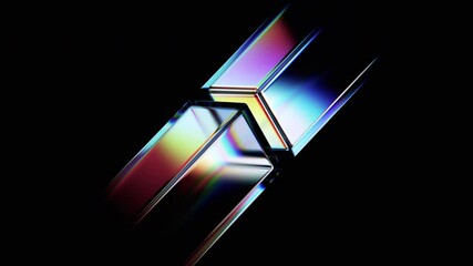 Abstract animation, 3d render of rotating glass cubes, 4k seamless looped video - Powered by Adobe