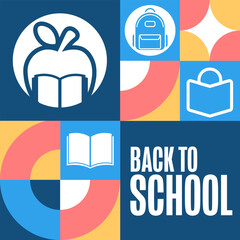 Back to School. Template for background, banner, card, poster with text. Vector EPS10 illustration.