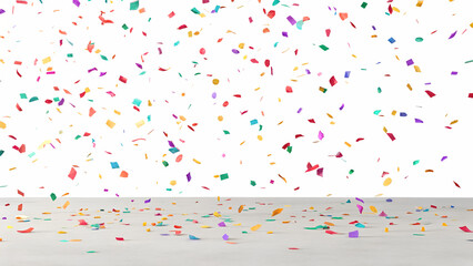 Colorful confetti explosion isolated on transparent background (PNG format). Ideal for celebration themes, party graphics, birthdays, festivals, and New Year designs. High-resolution with no shadows.