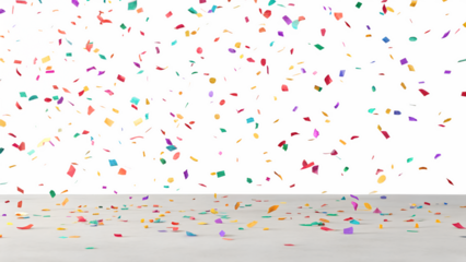 Colorful confetti explosion isolated on transparent background (PNG format). Ideal for celebration themes, party graphics, birthdays, festivals, and New Year designs. High-resolution with no shadows.