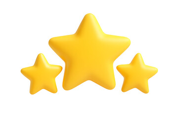 3D gold stars floating against a black backdrop, symbolizing ratings & reviews, for website or app use