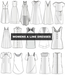 WOMENS A LINE DRESSES
