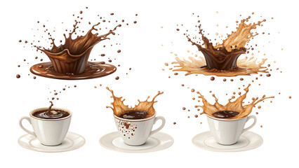 Hot coffee splash PNG Image